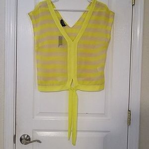 Bebe Sleeveless Tie Front Blouse